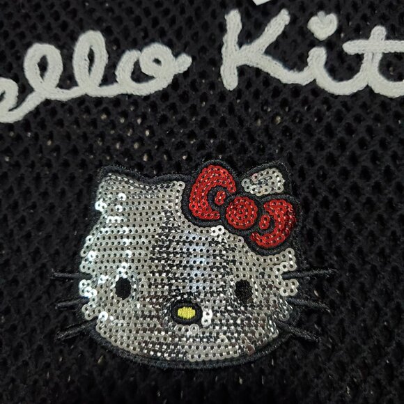 NWT Forever 21 x Hello Kitty Disco Mesh Dance Fishnet Sequin Shirt - Small - Picture 3 of 8